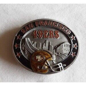 Vtg 1995 Siskiyou NFL San Francisco 49ers Limited Ed Belt Buckle Helmet Tram